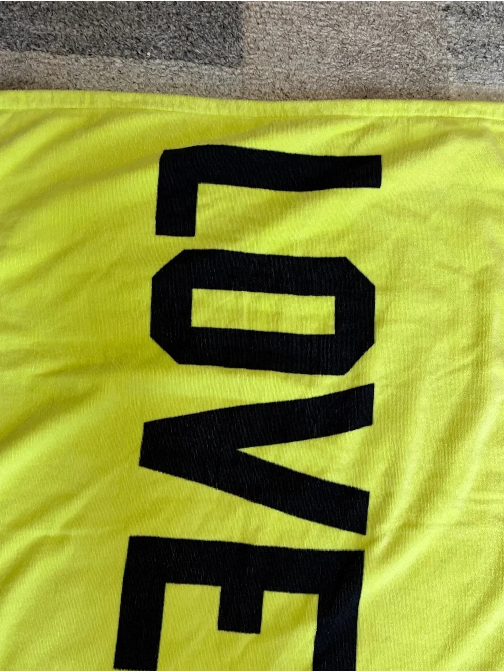 Victoria's Secret PINK Neon Yellow Beach Towel LOVE PINK 56
